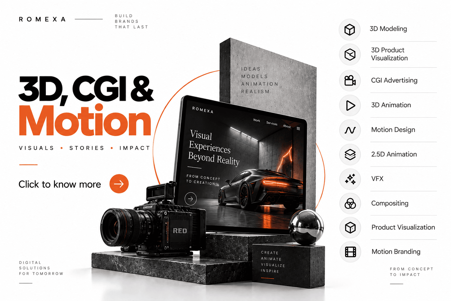 3D, CGI & Motion — ROMEXA service poster